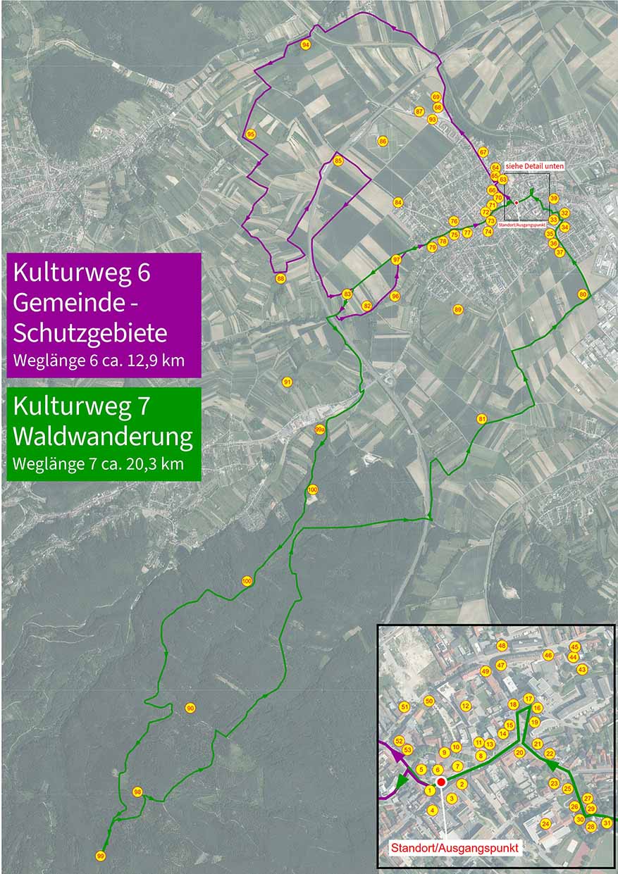 Plan Kulturwanderweg Route 6 & 7